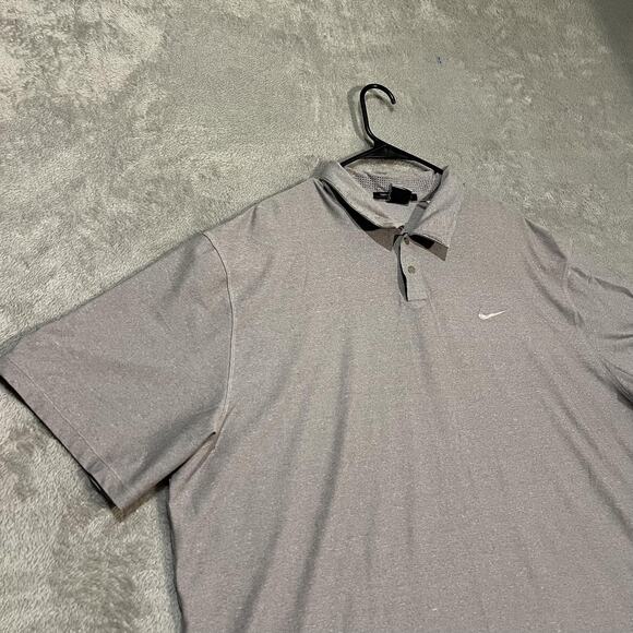 Nike Tiger Woods Collection Polo Shirt Mens 2XL Gray Golf Performance Stretch - Picture 2 of 8